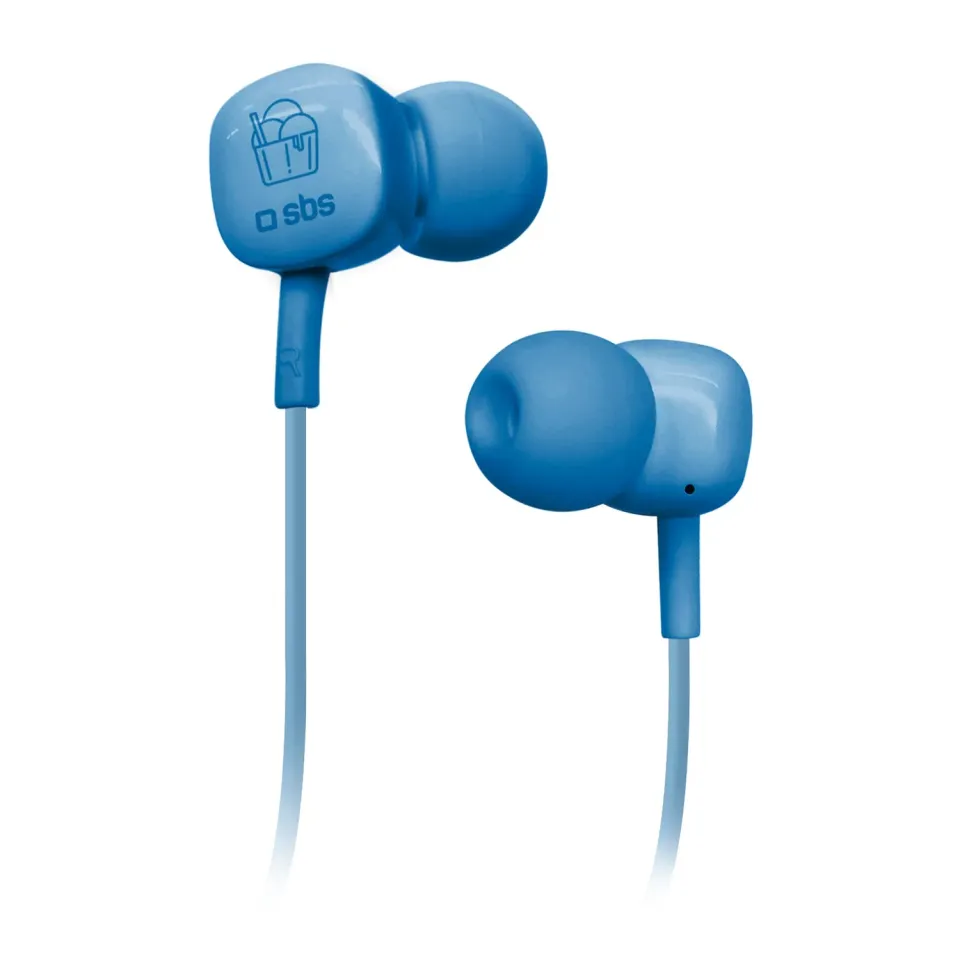 SBS Ice Cream Kabel-Kopfhörer blau mit Eisbecher-Box