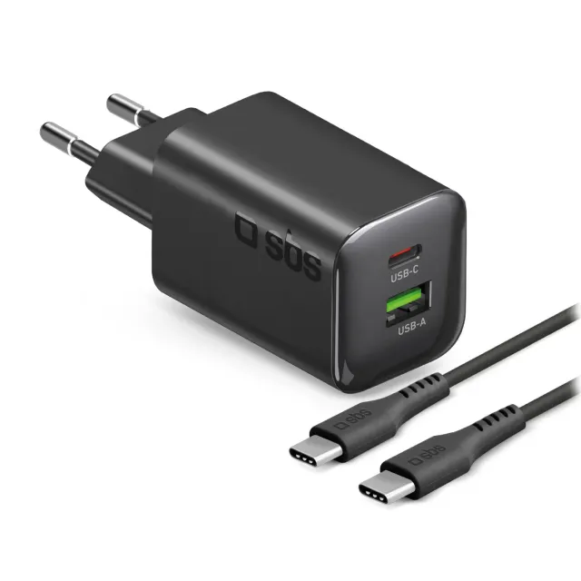 SBS 65W GaN Ladegerät Set USB-C Kabel 1,5m PD