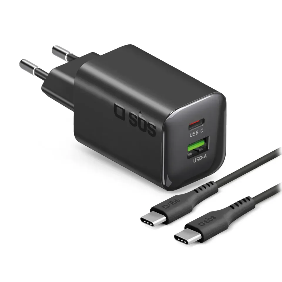 SBS 65W GaN Ladegerät Set USB-C Kabel 1,5m PD