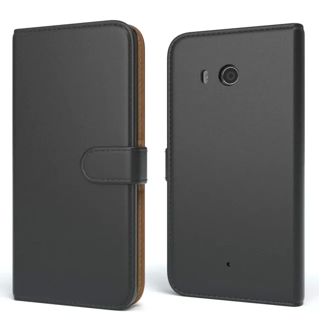 EAZY CASE Huawei Y7 Klapphülle Book Schwarz Kartenfach Leder