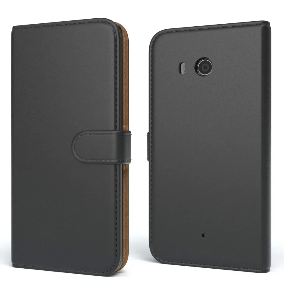 EAZY CASE Huawei Y7 Klapphülle Book Schwarz Kartenfach Leder