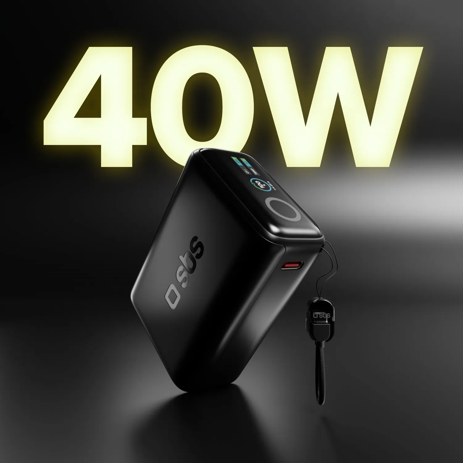 SBS Powerbank 10000mAh 40W PD 3.2 mit Display