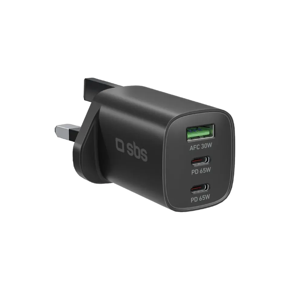 SBS 65W USB-C USB-A Ladegerät UK-Stecker