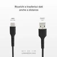 SBS USB Ladekabel Micro-USB 2 m schwarz Datenkabel