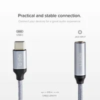 SBS USB-C auf Klinke Adapter 3,5mm 15cm Stoff