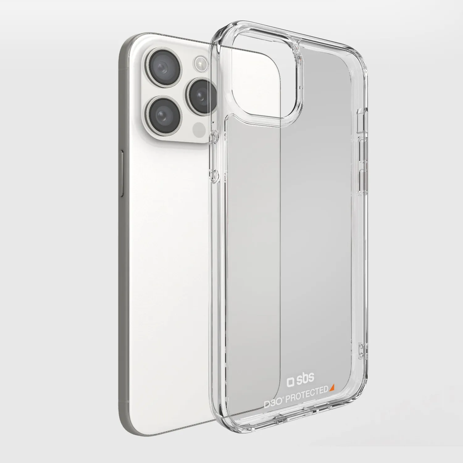 SBS D3O iPhone 15 Pro Hülle Transparent stoßfest