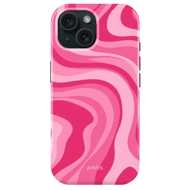 arktis Fashion Case iPhone 14 Hülle Aura Pink MagSafe