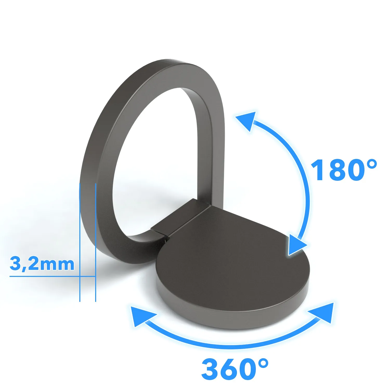 EAZY CASE Drop Fingerring Handyhalterung 360° Anthrazit Ständer