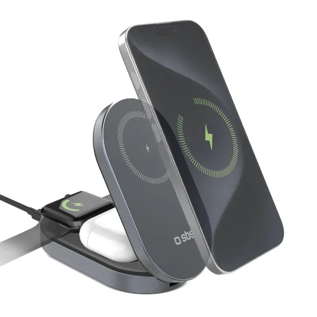 SBS Power Dock 3in1 Qi2 Ladestation MagSafe faltbar