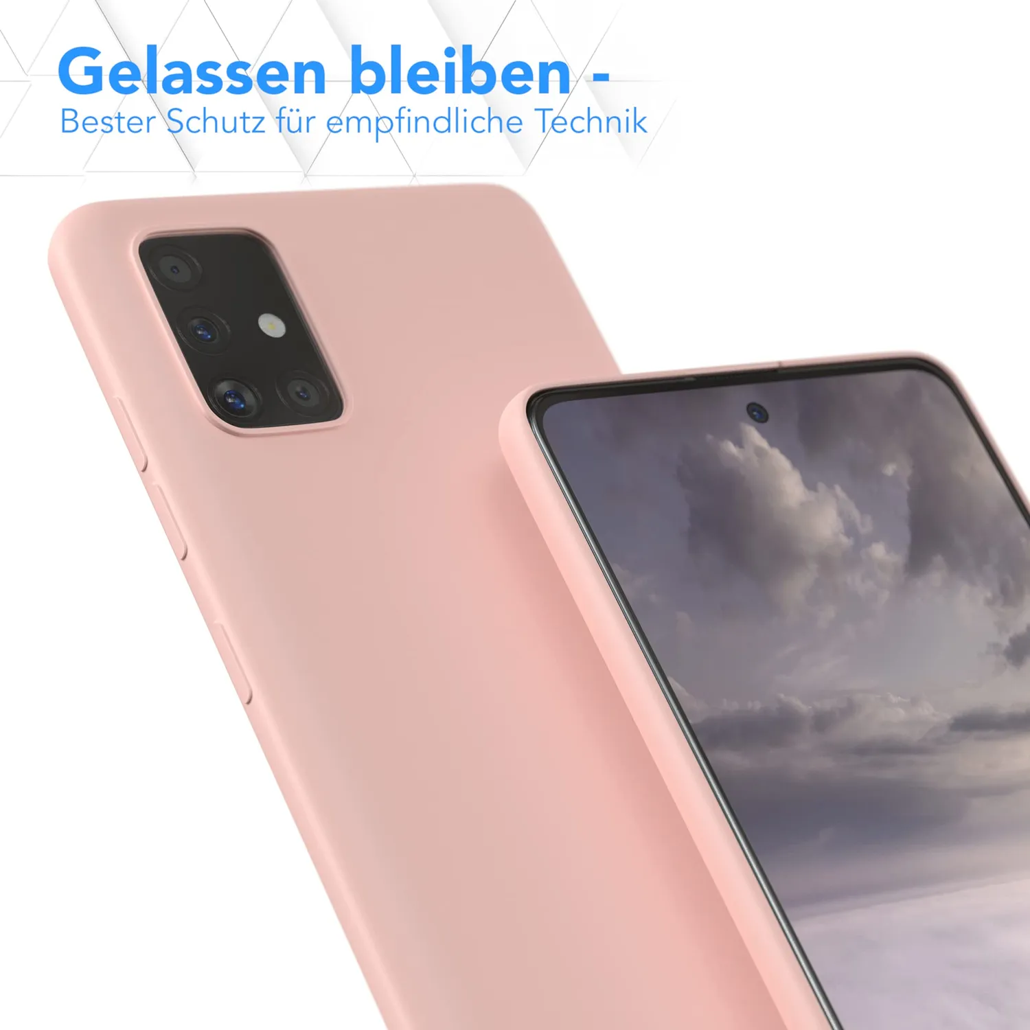 EAZY CASE Galaxy A51 Silikonhülle Alt Rosa matt