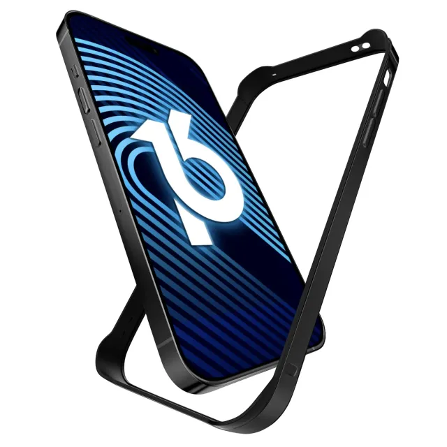 arktis iPhone 16 Pro Bumper Aluminium Schwarz stoßfest