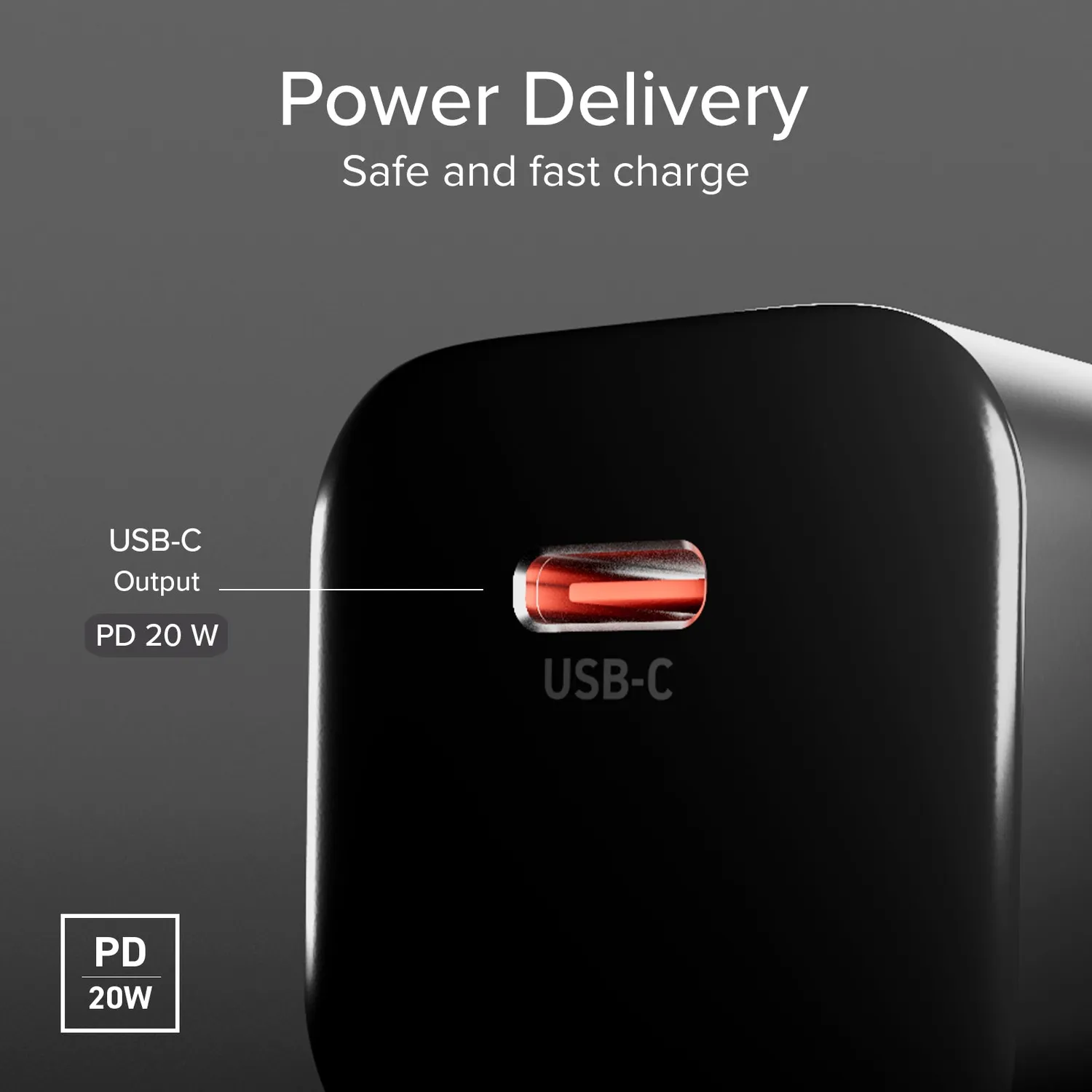 SBS Mini Ladegerät USB-C 20W GaN PD für Handy schwarz
