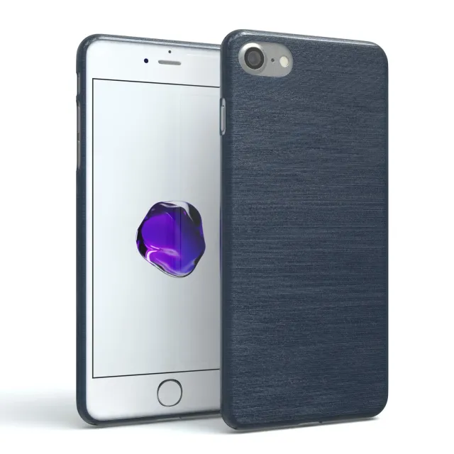 EAZY CASE Brushed Hülle iPhone SE 2022/2020 8/7 Dunkelblau