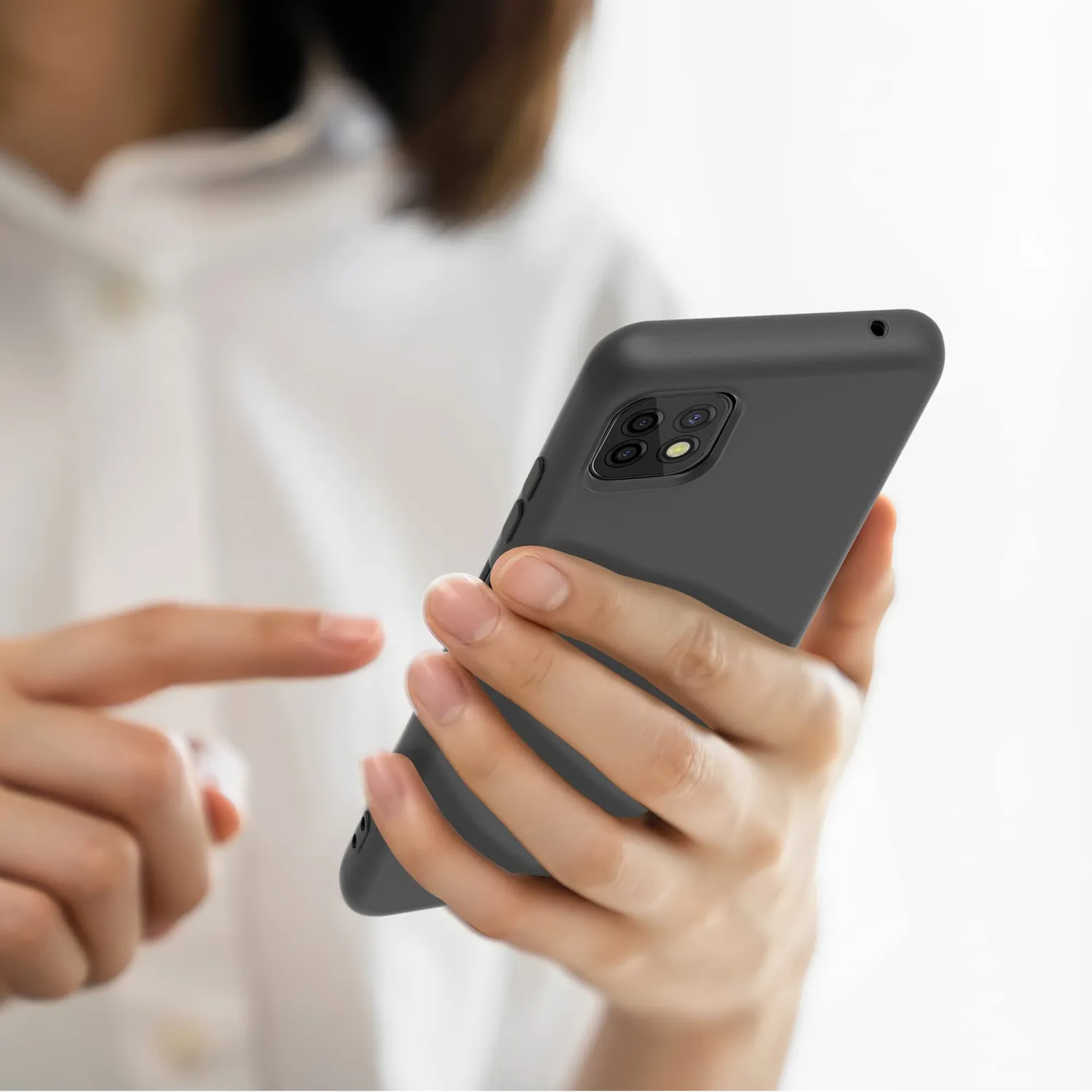 YATWIN Samsung Galaxy A22 5G Silikonhülle Schwarz