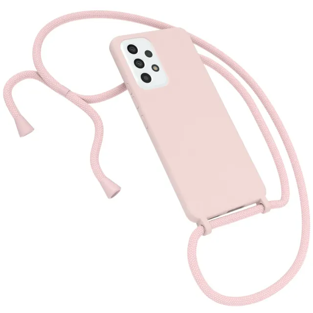 EAZY CASE Galaxy A53 Handykette Silikon Alt Rosa mit Band