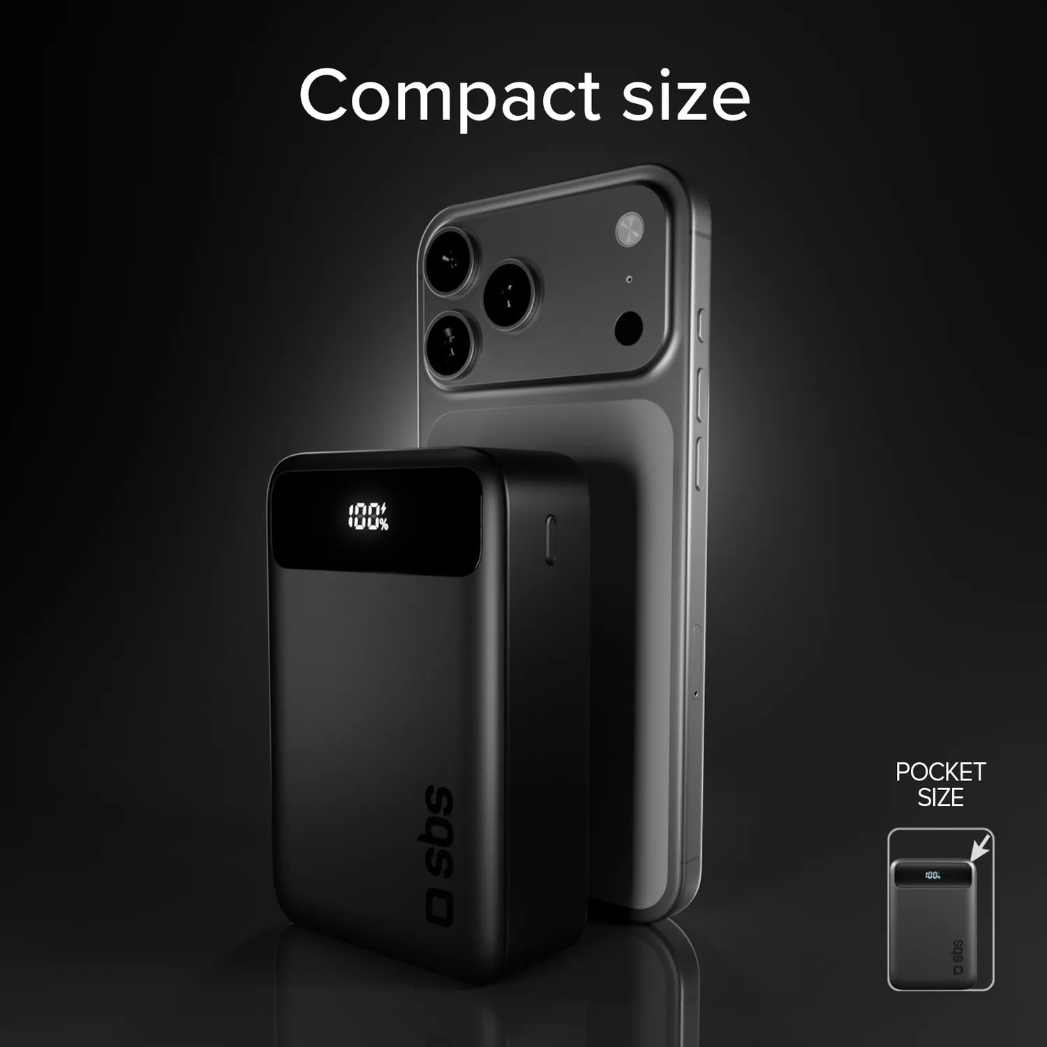 SBS Go Power 20000mAh Powerbank 20W mit Display