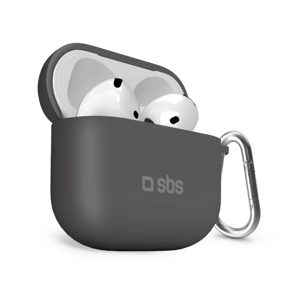 SBS Silikon AirPods Hülle für AirPods 4 mit Karabiner soft touch