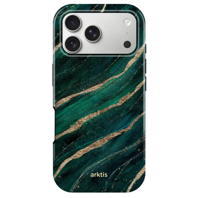 arktis iPhone 17 Pro Hülle Green Marble MagSafe-Print