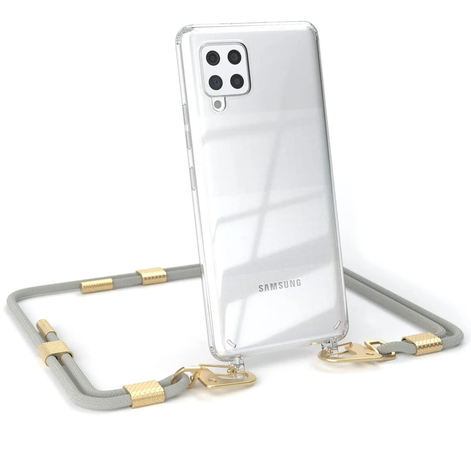 EAZY CASE Galaxy A42 5G Handykette Beere Gold Clear transparent