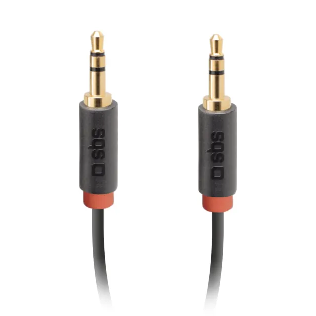 SBS Aux-Kabel 3,5mm Stereo 150cm vergoldet