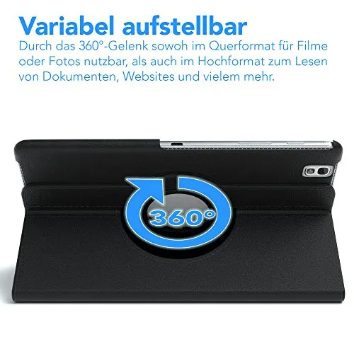 EAZY CASE Galaxy Tab Pro 8.4 Tablethülle 360° Schwarz Leder