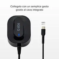 SBS 15W Reise-Ladegerät USB-C UK-Stecker weiß