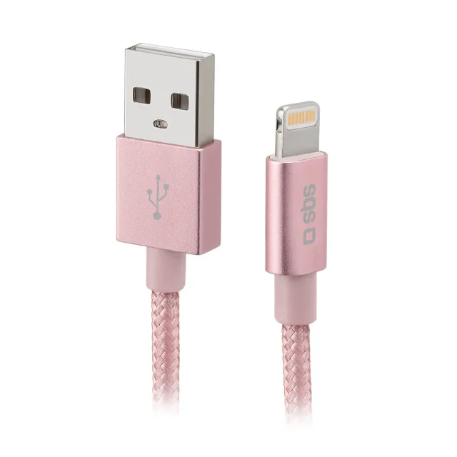 SBS Gold Lightning-Kabel 1m rosa MFi Ladekabel iPhone