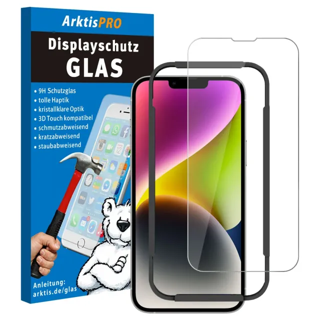 arktis iPhone 14 Plus Panzerglas Displayschutz 9H