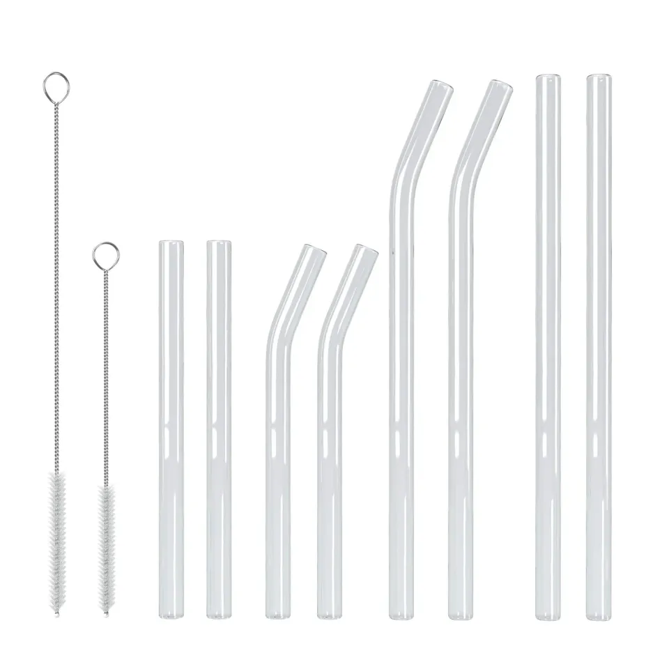 EAZY CASE Glas-Strohhalme 8er Set mit Bürsten