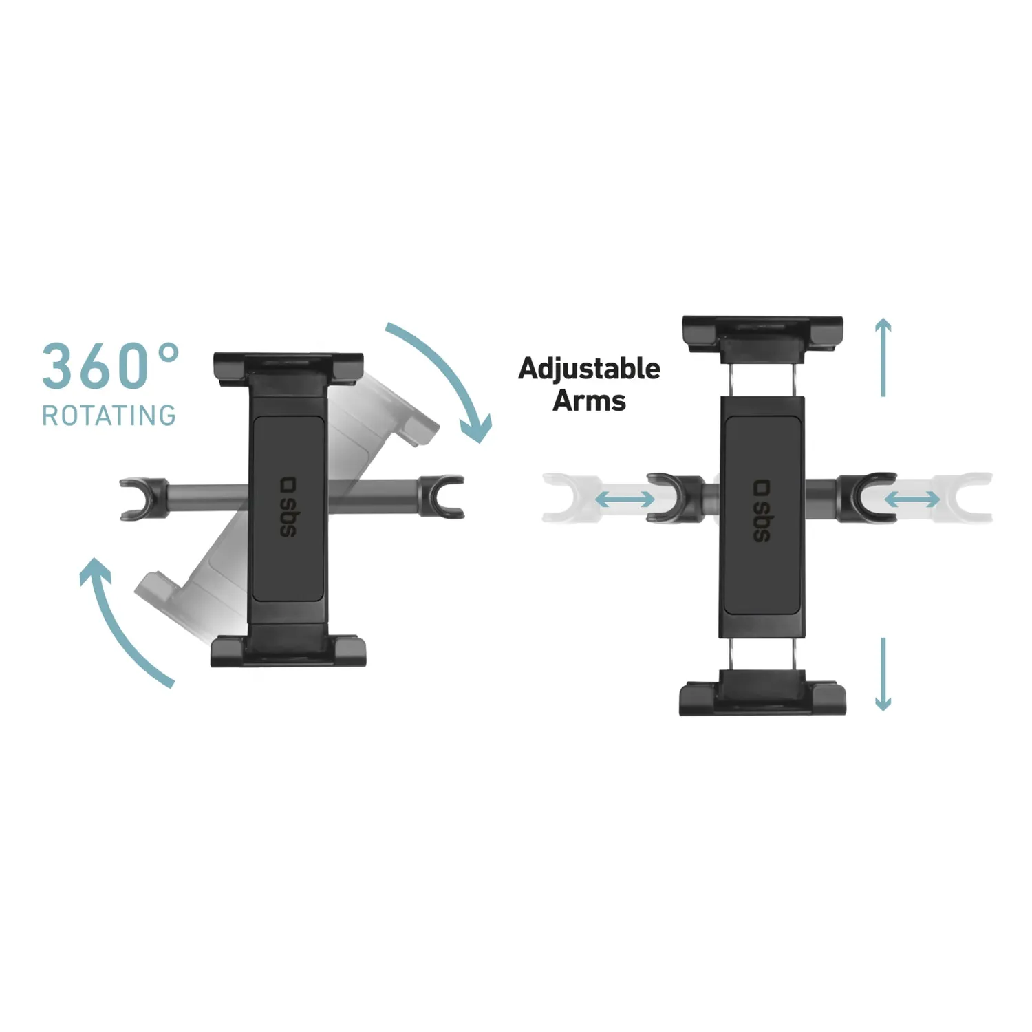 SBS Kopfstützenhalterung Smartphone Tablet 12,9 Metall 360°