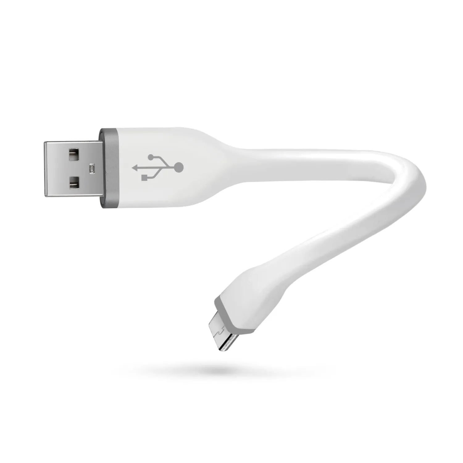 SBS USB-Lightning Ladekabel Schlüsselanhänger Weiß kurz