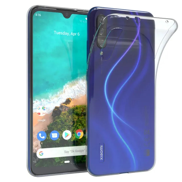 EAZY CASE Xiaomi Mi A3 Silikon Hülle Clear Transparent 0,8mm