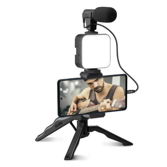 SBS Streaming Kit LED Stativ Mikrofon Fernbedienung