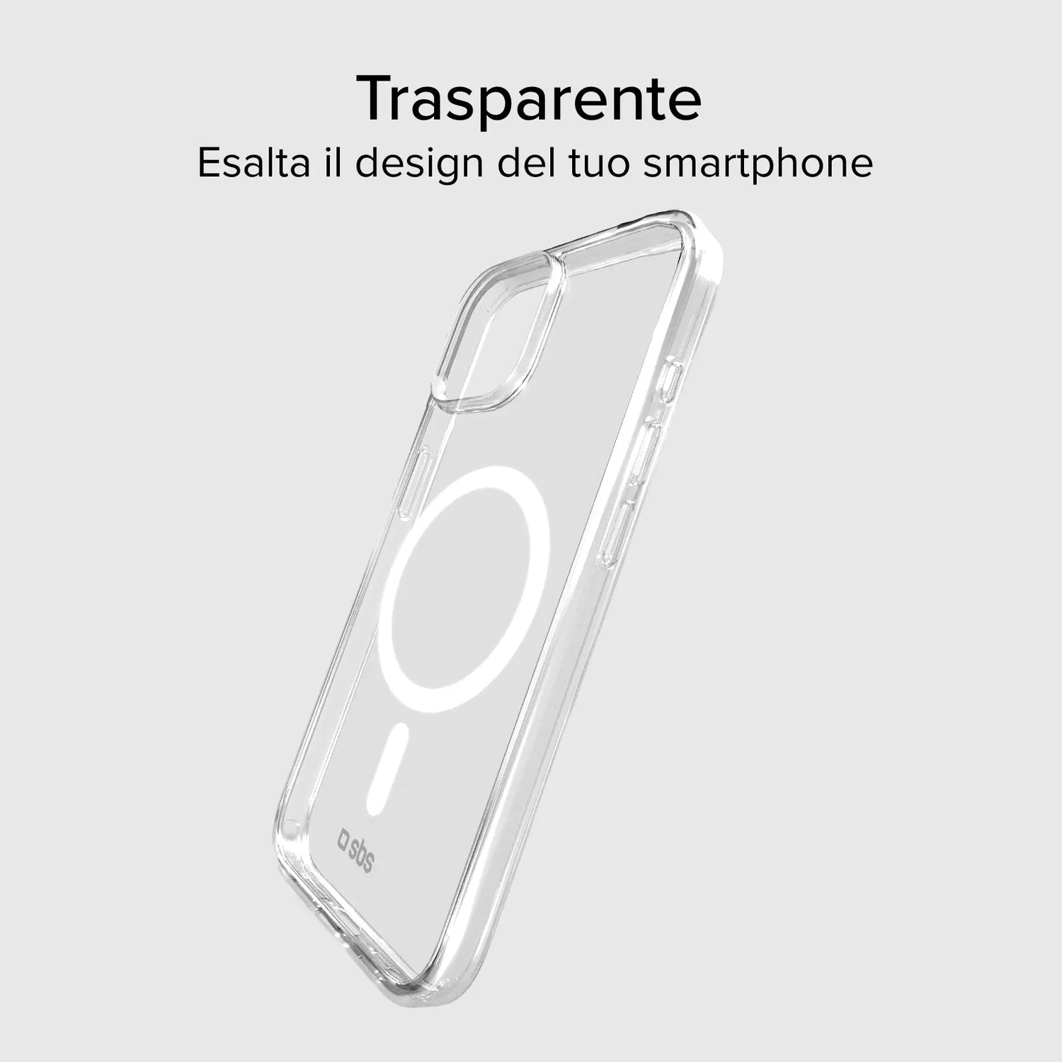 SBS Light Mag iPhone 14 13 Hülle transparent MagSafe