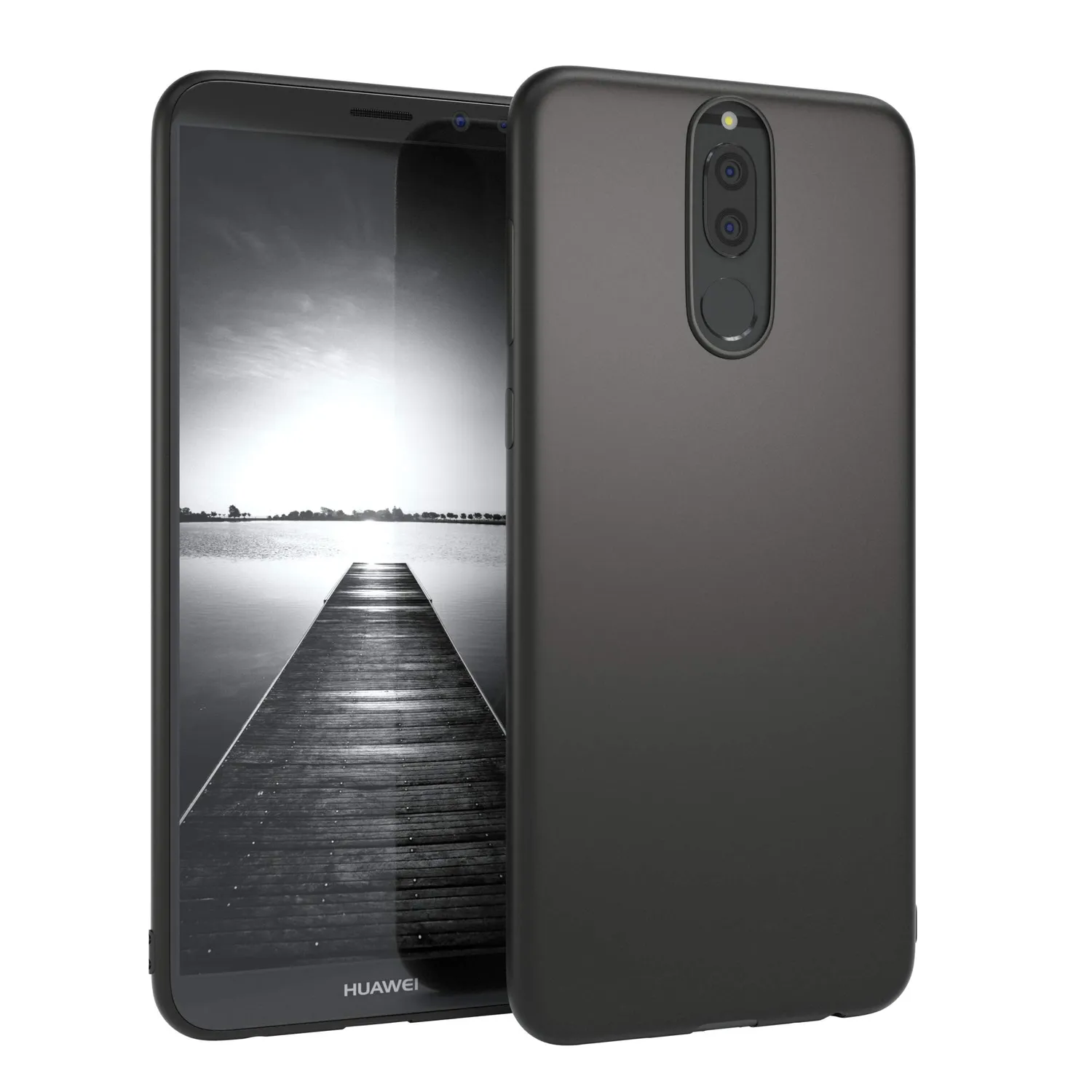 EAZY CASE Huawei Mate 10 Lite Handytasche Book Schwarz Leder