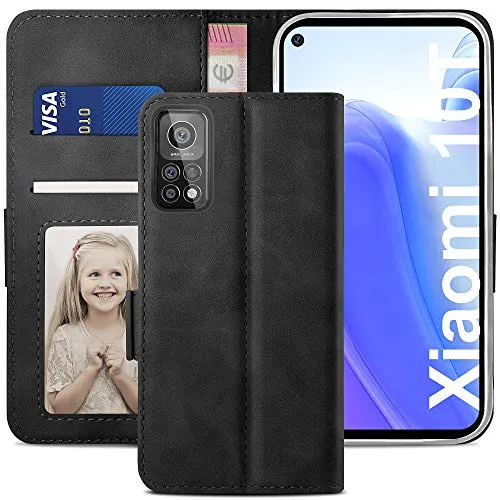 YATWIN Xiaomi Mi 10T / 10T Pro Klapphülle Schwarz RFID