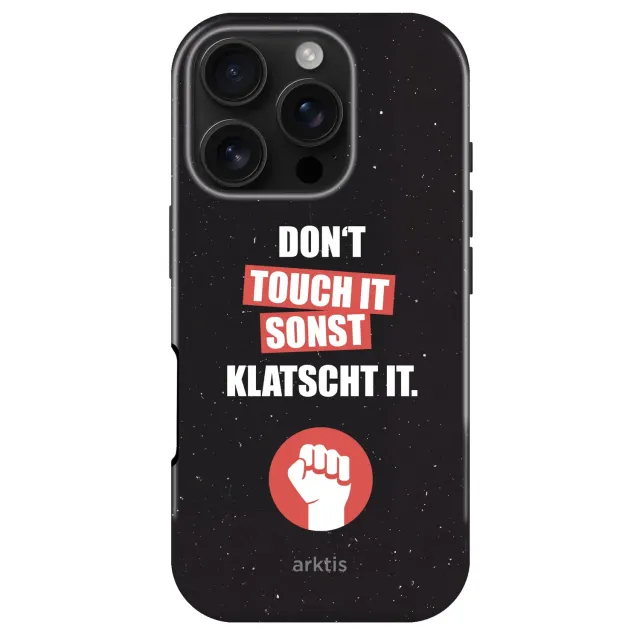 arktis Don't touch iPhone 16 Pro Hülle mit Print MagSafe
