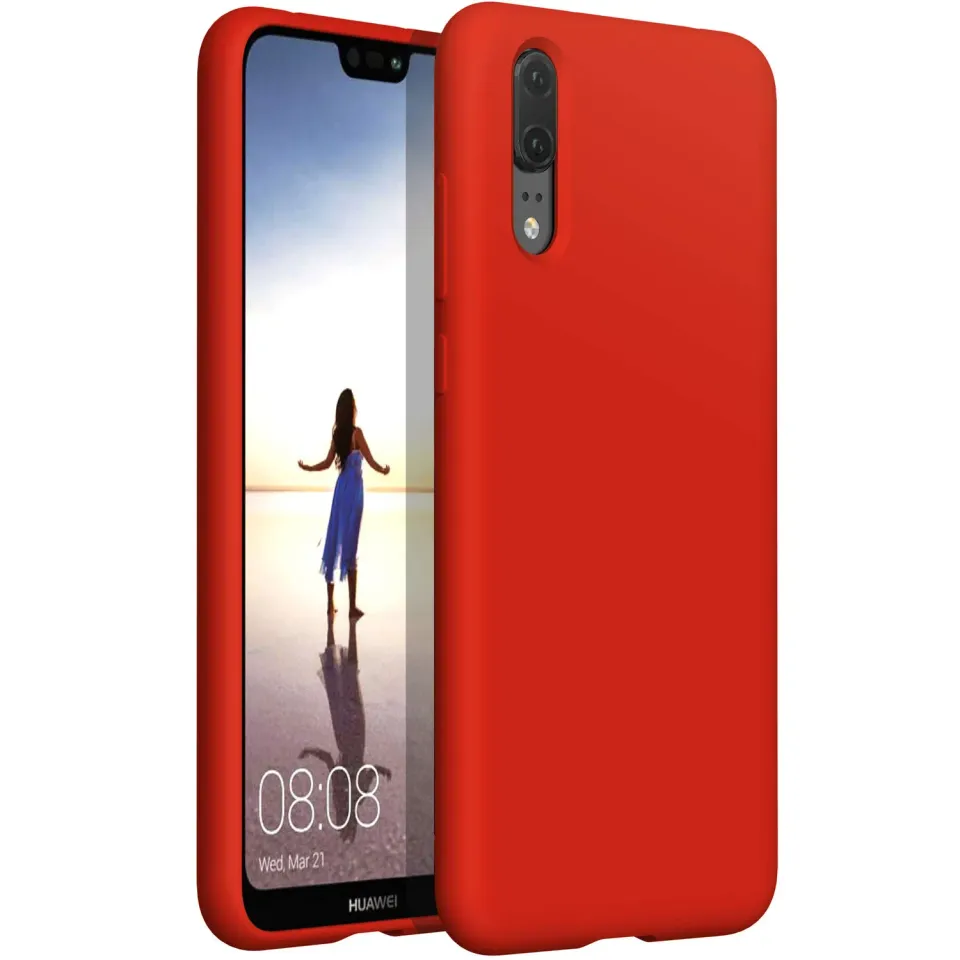 YATWIN Huawei P20 Lite Silikonhülle Rot dünn