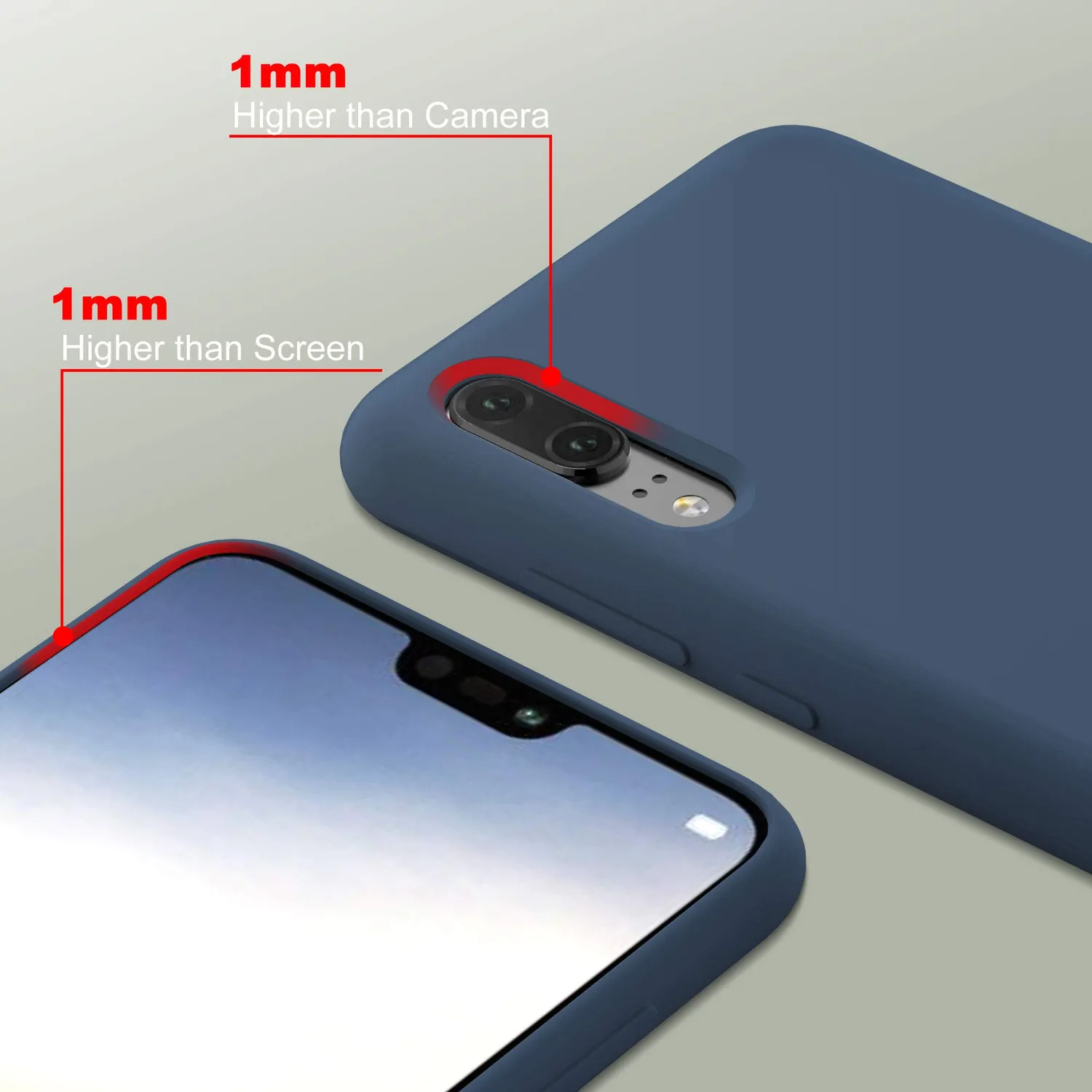 YATWIN Huawei P20 Lite Handyhülle Blau Silikon Dünn