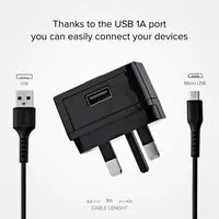 SBS Reise Ladekit Kfz-Ladegerät Micro-USB 100 cm 1000 mA