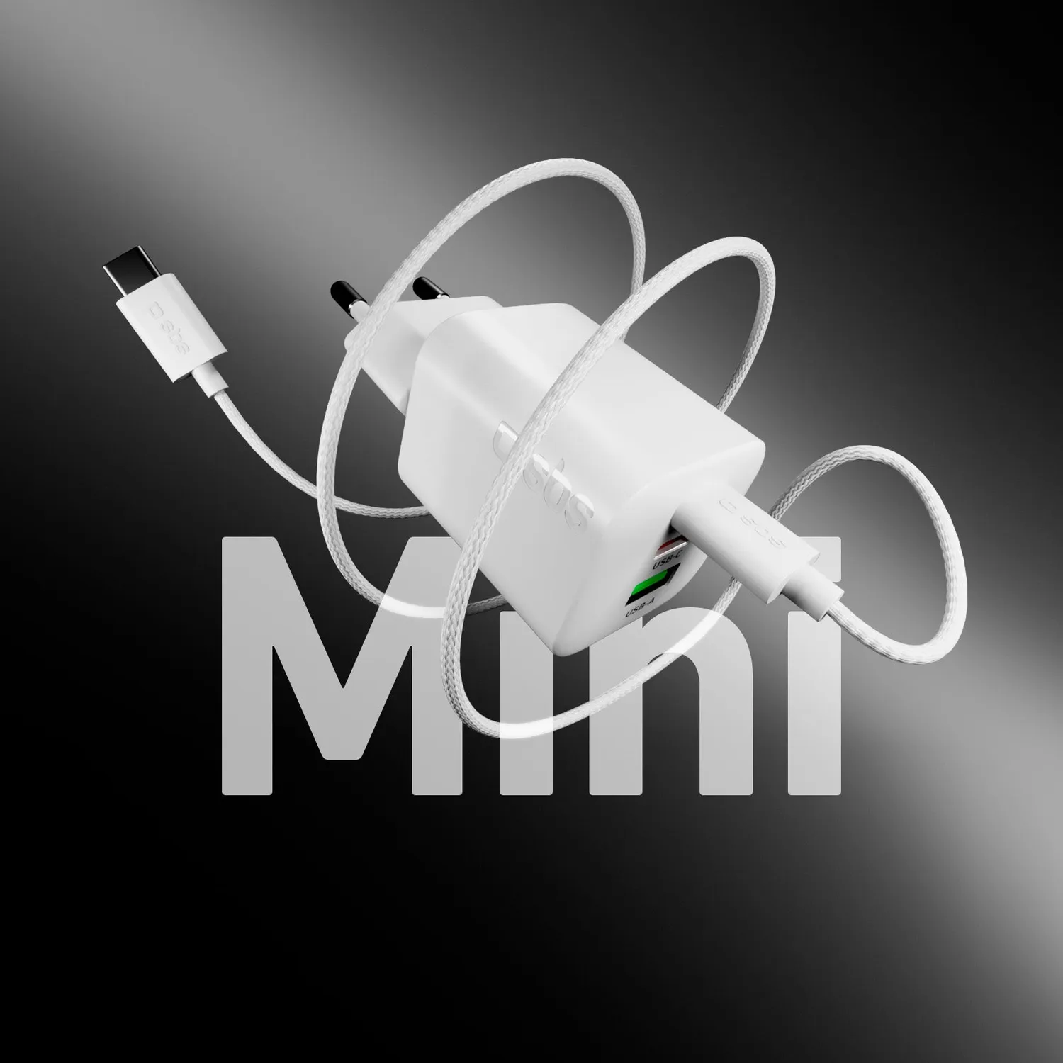 SBS 65W GaN Ladegerät 2x USB-C USB-A Power Delivery schwarz