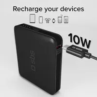 SBS Powerbank 5000 mAh 10W USB-C kompakt Schwarz
