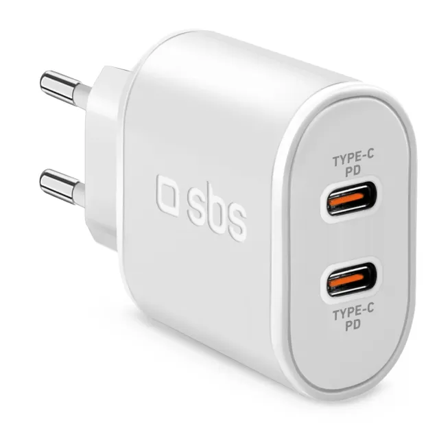 SBS 20W Wandladegerät Dual USB-C Power Delivery weiß