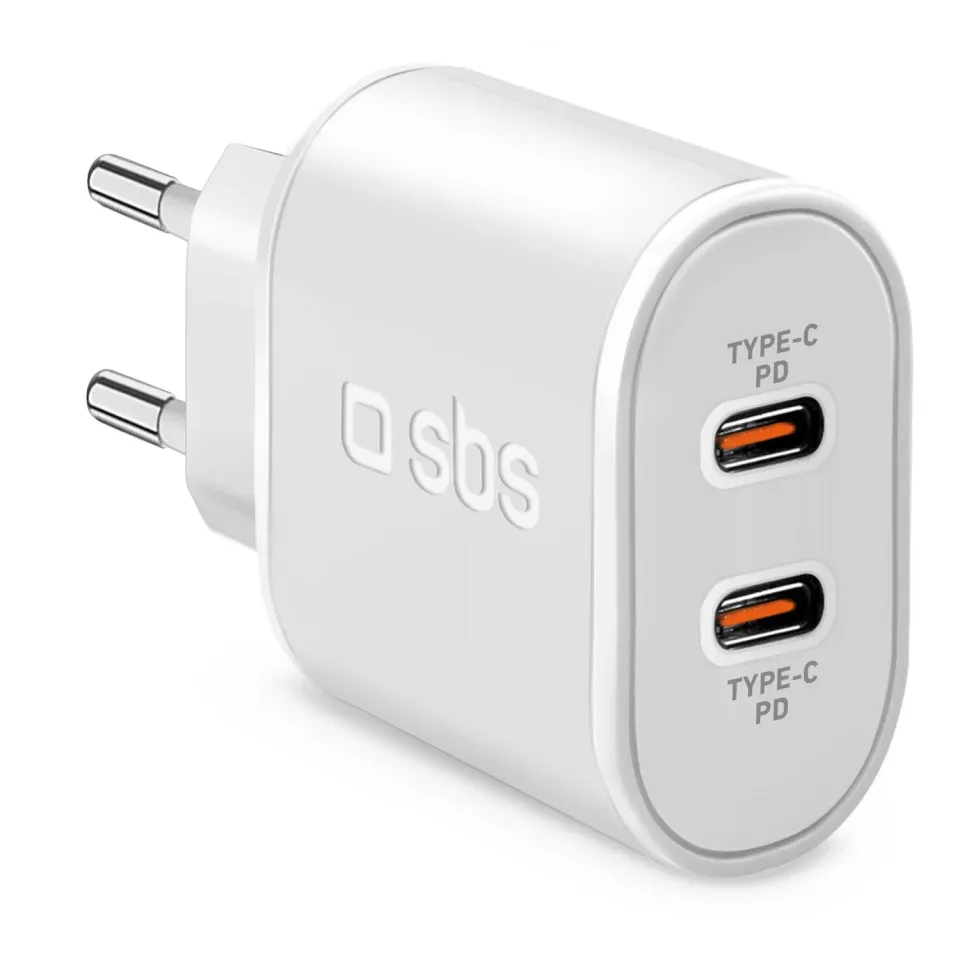 SBS 20W Wandladegerät Dual USB-C Power Delivery weiß