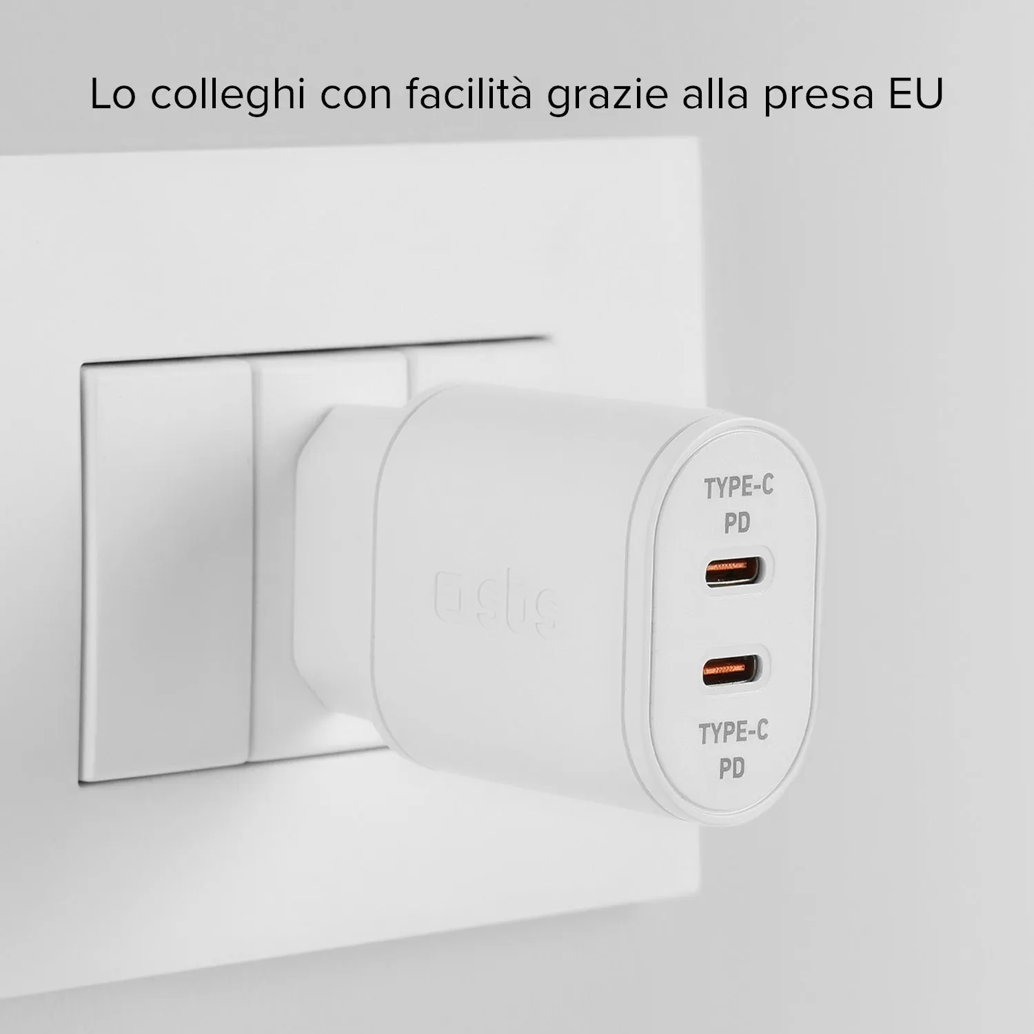 SBS 20W PD Dual USB-C Ladegerät weiß Schnellladen