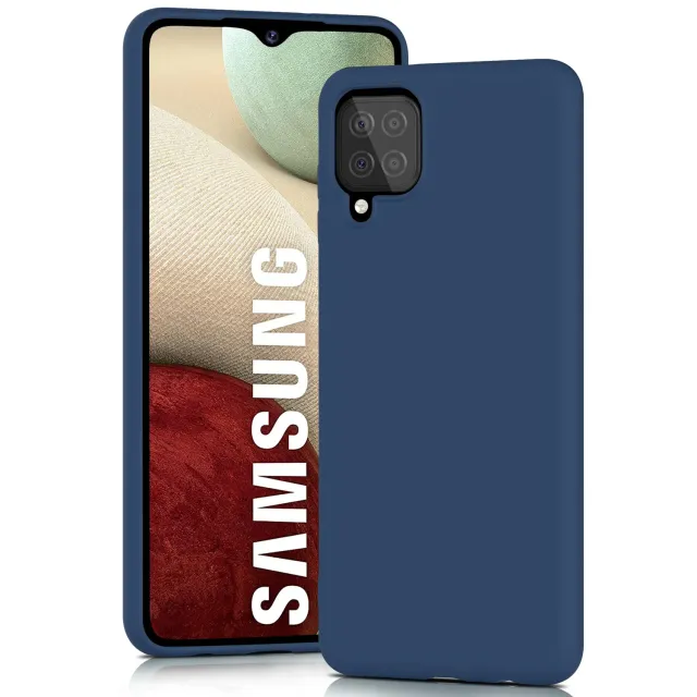 YATWIN Galaxy A12 Hülle Blau Silikon Dünn 1mm Schutz