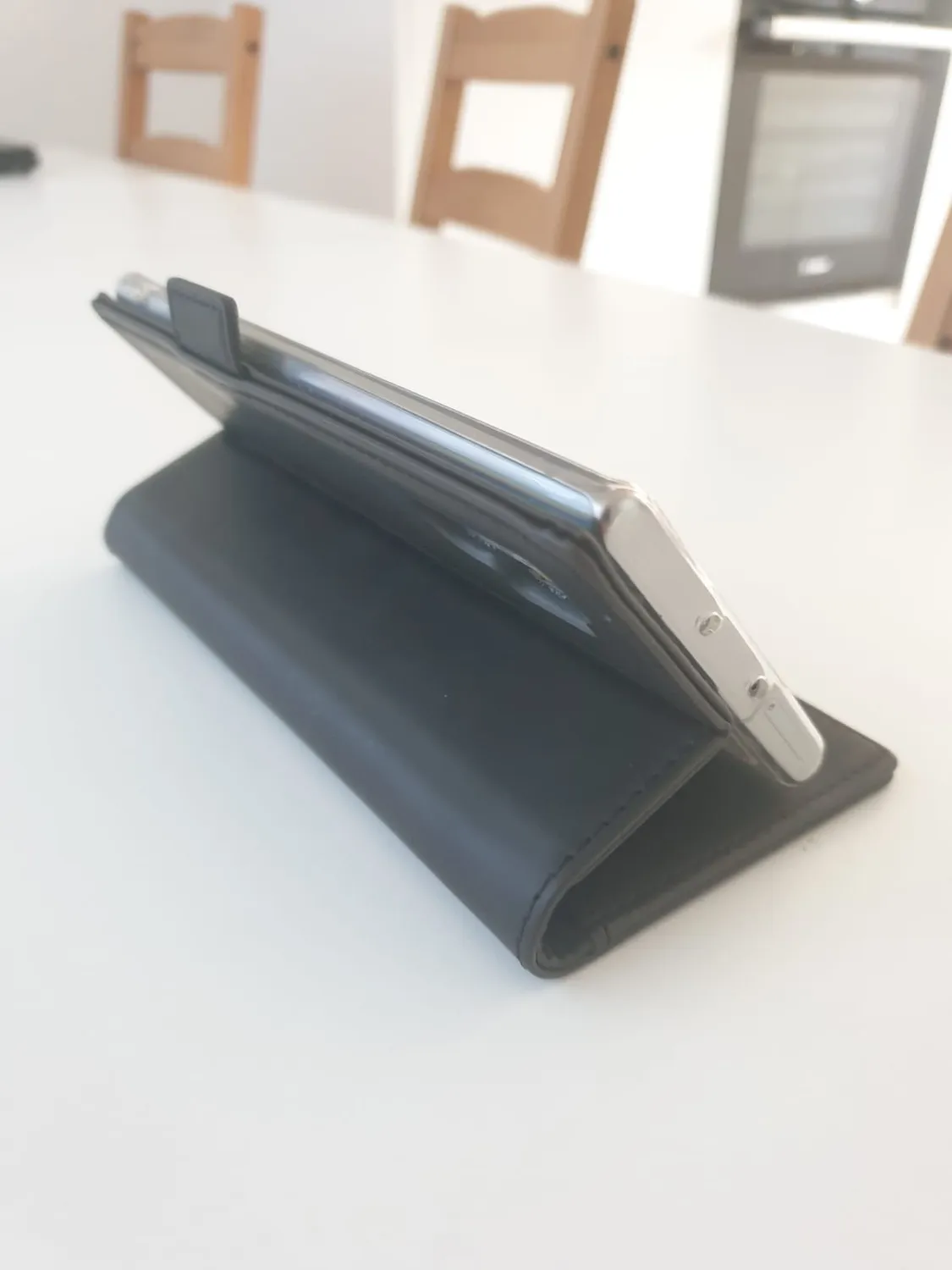 YATWIN Samsung Galaxy Note 10 Plus Klapphülle Schwarz Leder mit Kartenfach