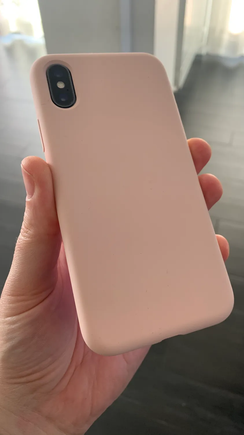 YATWIN iPhone X/XS Hülle Silikon weinrot + Folie