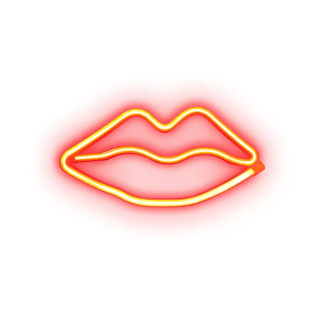 SBS Red Lips Glow LED Neonlicht Kussmund rot USB