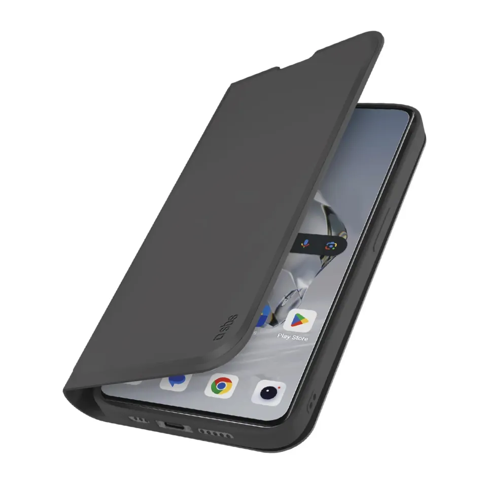 SBS Wallet Smooth Klapphülle OnePlus 12 schwarz Stand